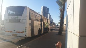 אוטובוס של חברת "אפיקים", התחנה המרכזית באשדוד. צילום: ארנולד נטאיי