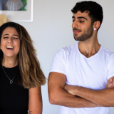 "עברנו הרבה דברים במהלך הקמפיין, אני גאה בדרך שלנו". בתמונה: שני אטלי ורוני גרין | צילום: רשימת "בשבילנו"