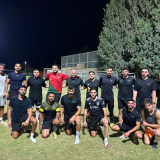 קבוצת הכדורגל של ספיר.  "בהתחלה היינו צריכים להביא כדורים מהבית". צילום: סתיו אשר