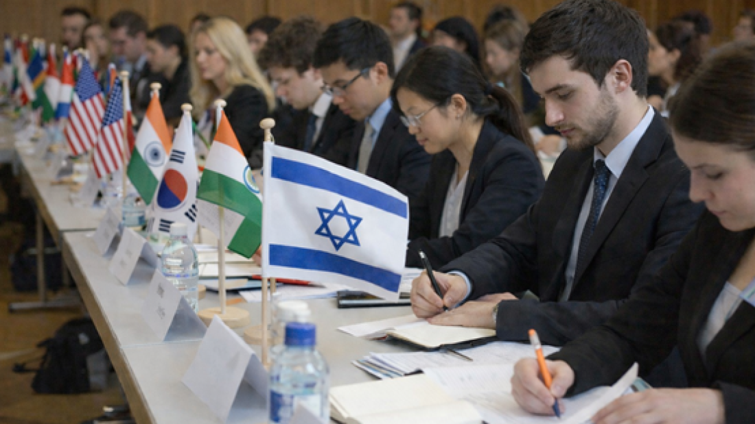 מכשירים סטודנטים לייצוג בזירה הבינלאומית (ההדמיה נוצרה באמצעות בינה מלאכותית)