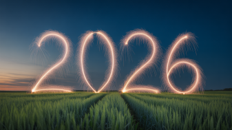 מקבלים את השנה החדשה מעל שדות העוטף. התמונה נוצרה באמצעות בינה מלאכותית